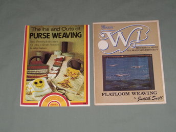 2 Vintage Flat Loom & Weaving Books Wall Hangings, Purses, Shoulder Bags, Totes Instructions, Patterns circa 1970's