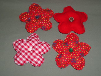 red fabric flowers, Mother's Day gift, wreath supply