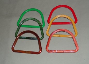 6 Vintage 4" Marbella Plastic D-Shaped Macrame Dee Rings, 6 Different Colors for Wall Hangings, Door Hangers