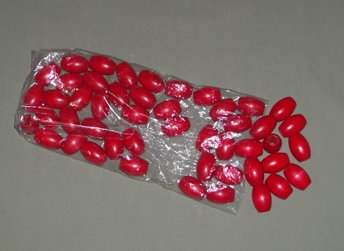 red wood barrel macrame beads